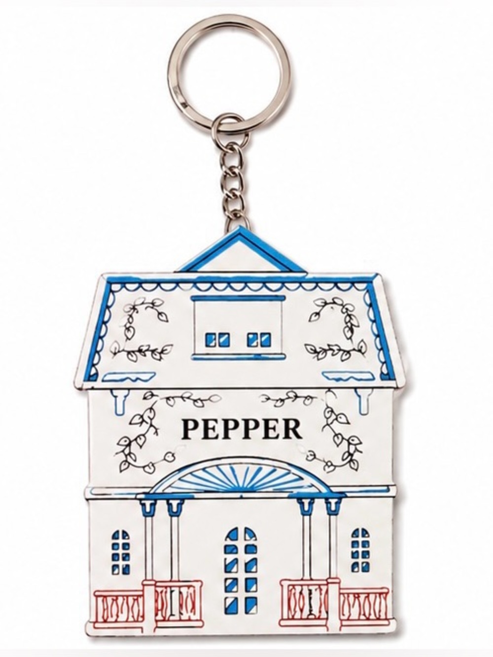 2/$25 Lenox Spice Village Inspired Pepper House Keychain with Key Ring